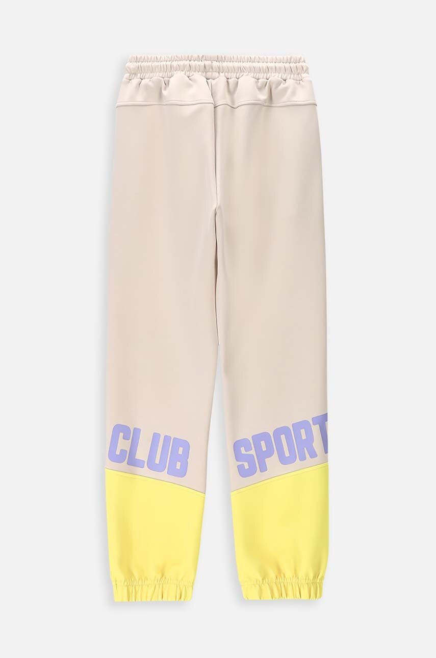 Дитячі спортивні штани Lemon Explore колір бежевий з принтом Дитячі спортивні штани Lemon Explore колір бежевий з принтом