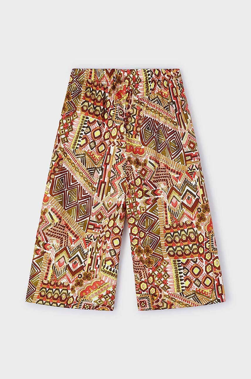 Дитячі бавовняні штани Mayoral колір фіолетовий візерунок