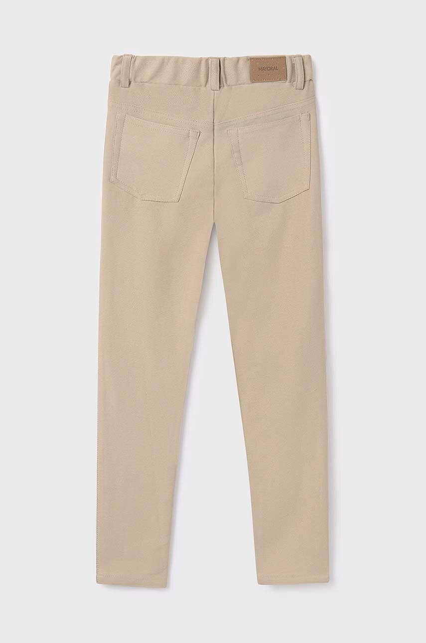 Детские брюки Mayoral цвет бежевый однотонные Детские брюки Mayoral цвет бежевый однотонные
