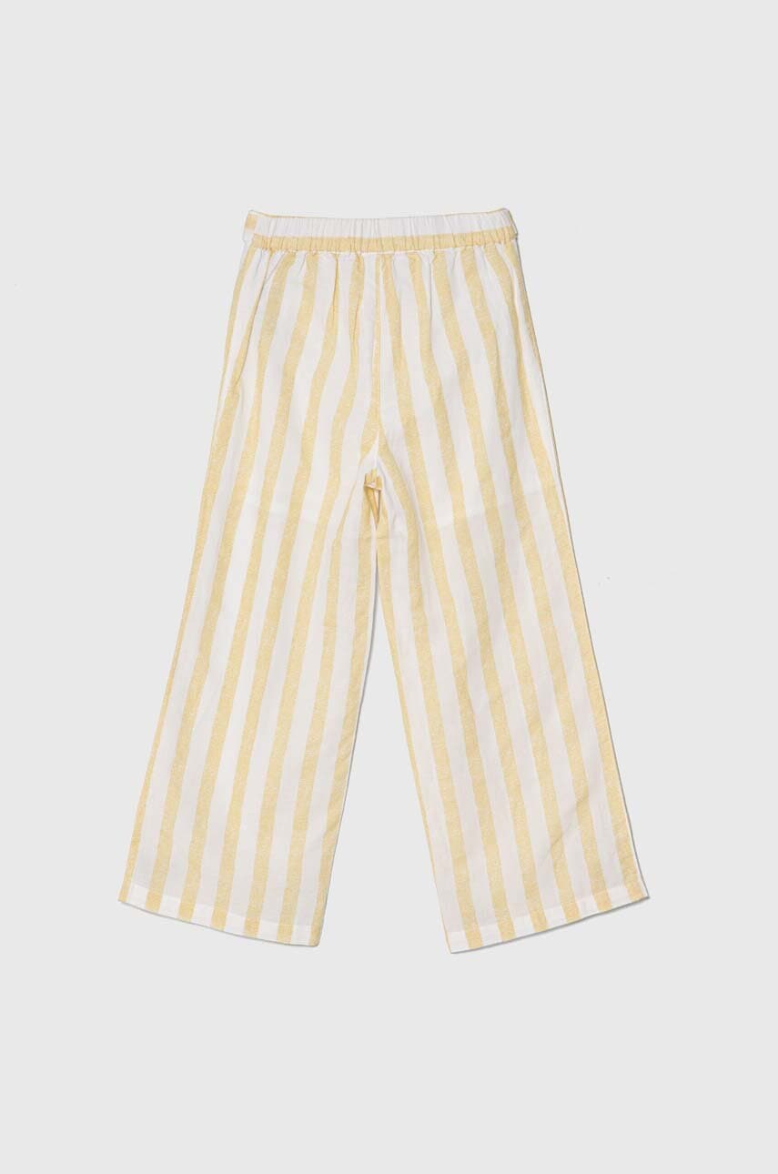 Детские бюки с примесью льна Guess цвет жёлтый с узором в Луцке Детские бюки с примесью льна Guess цвет жёлтый с узором в Луцке