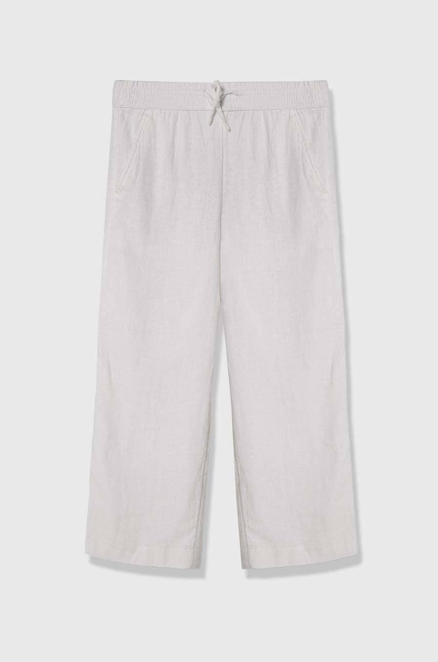 Abercrombie & Fitch pantaloni de in pentru copii culoarea alb, neted
