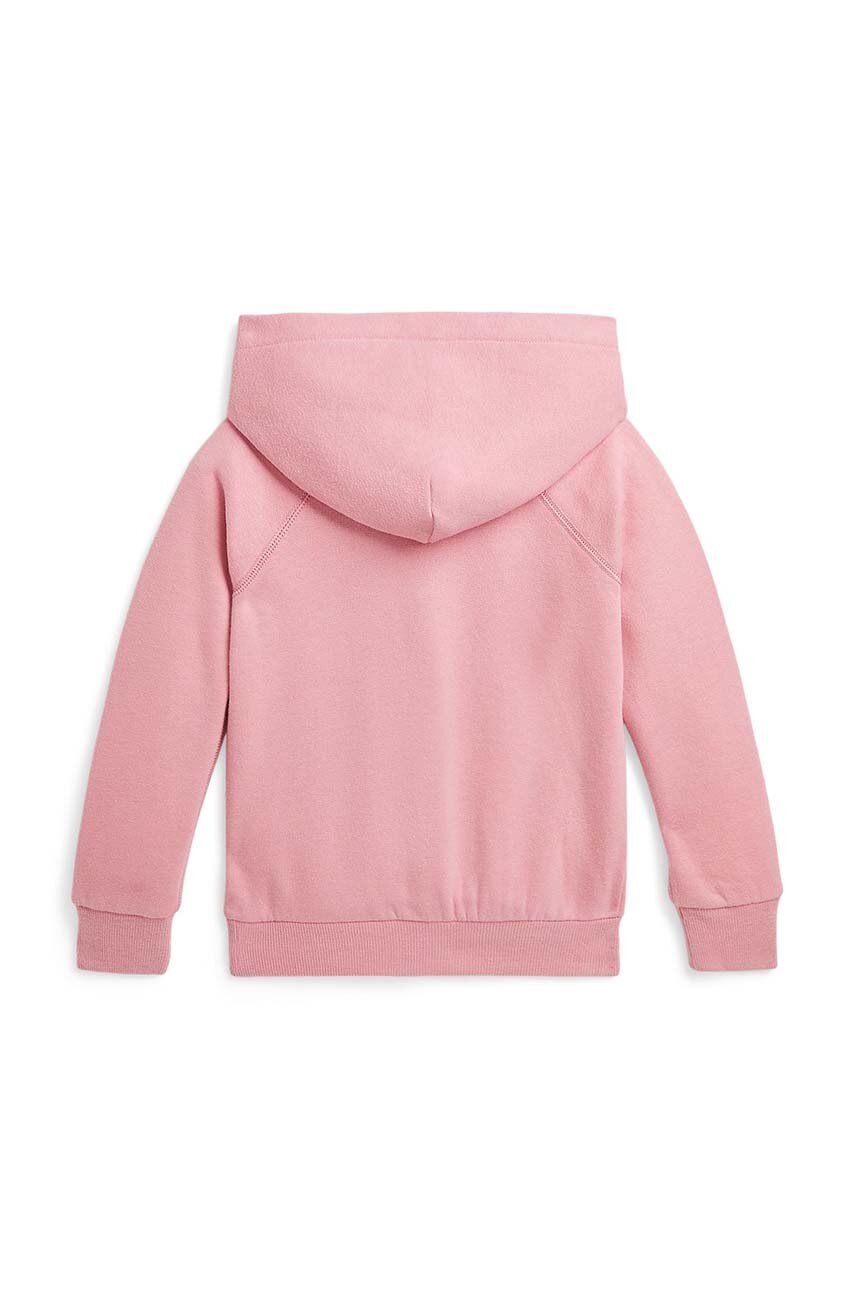 Дитяча кофта Polo Ralph Lauren колір рожевий з капюшоном з аплікацією 312941120001