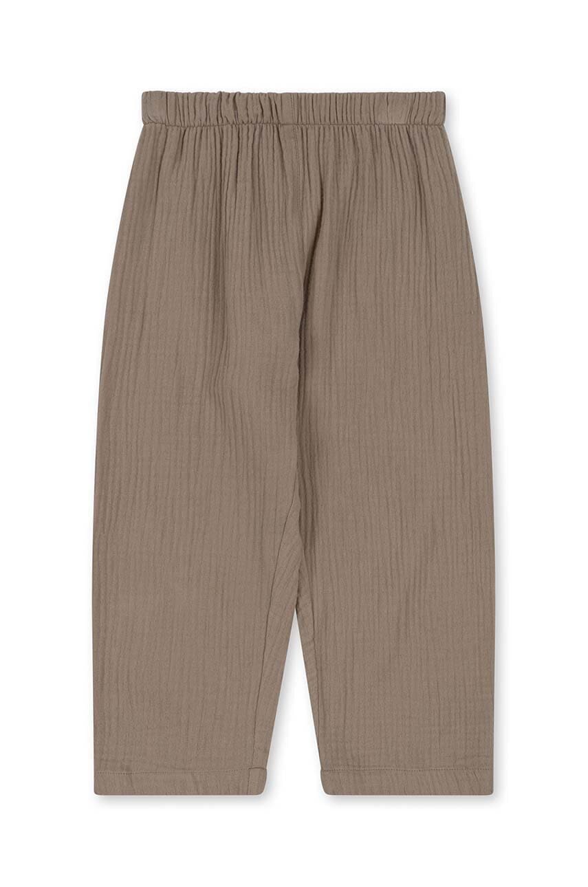 Детские хлопковые брюки Konges Sløjd цвет бежевый однотонные Детские хлопковые брюки Konges Sløjd цвет бежевый однотонные