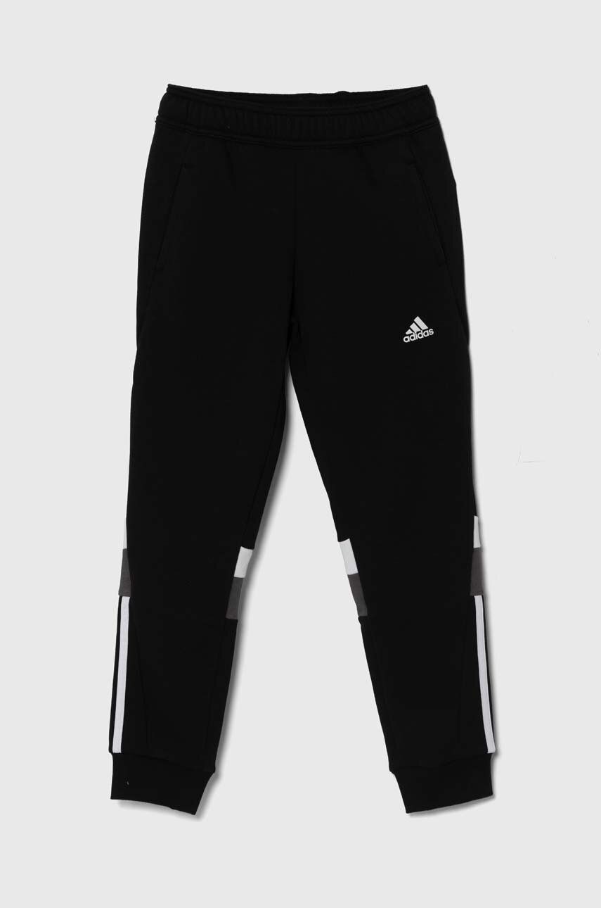 adidas pantaloni de trening pentru copii culoarea negru, cu