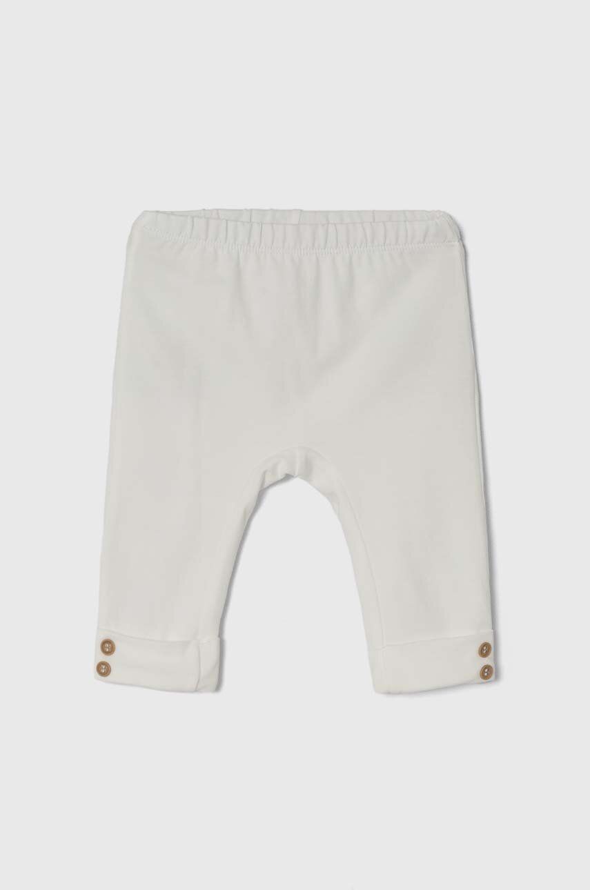 United Colors of Benetton pantaloni bebe culoarea alb, neted