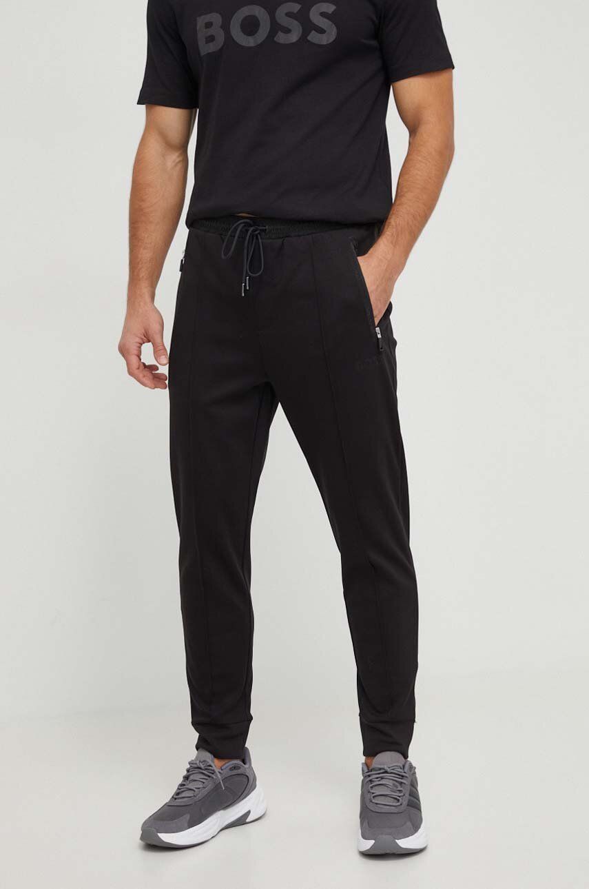 BOSS Green pantaloni de trening culoarea negru, uni 50505320