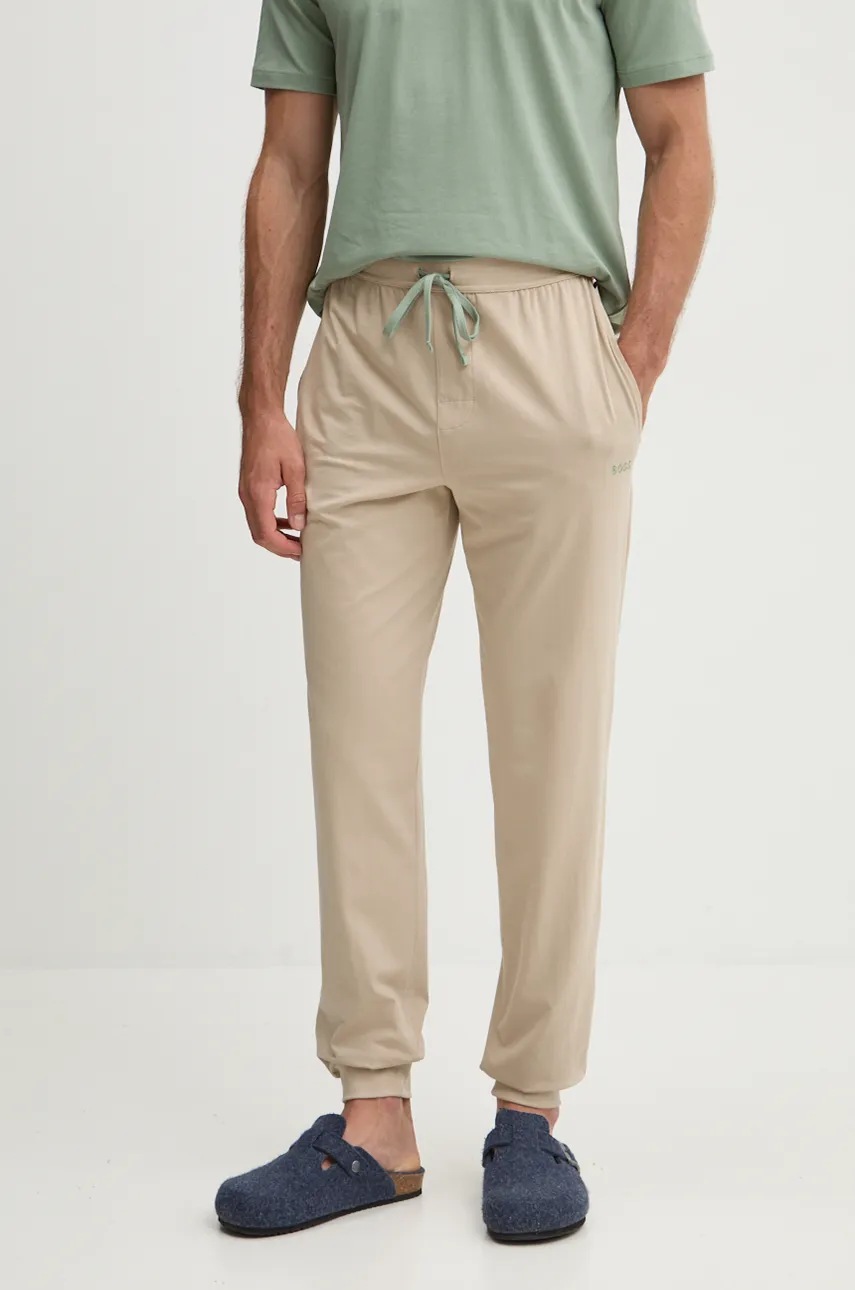 BOSS pantaloni de lounge culoarea bej, neted, 50515305