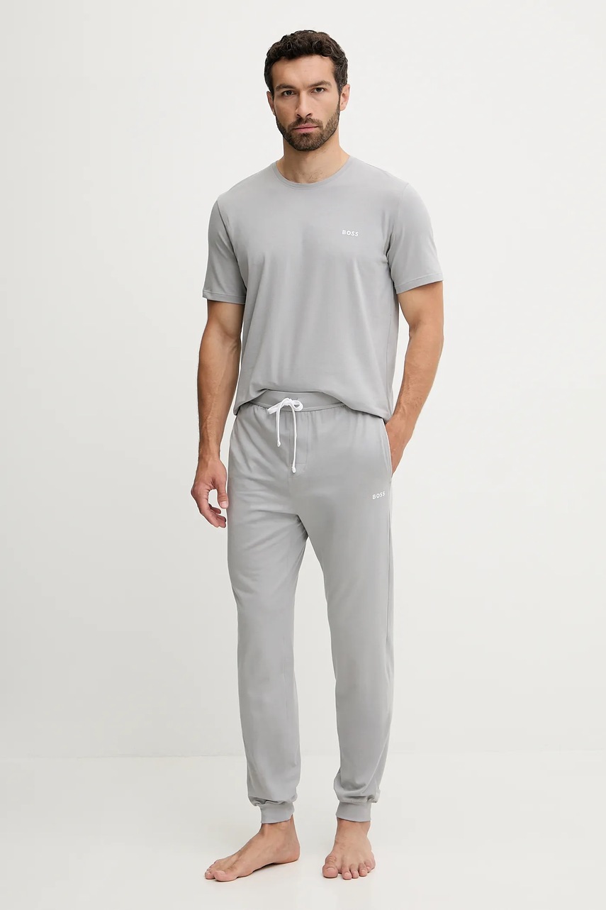 Штаны лаунж BOSS цвет серый однотонные 50515305