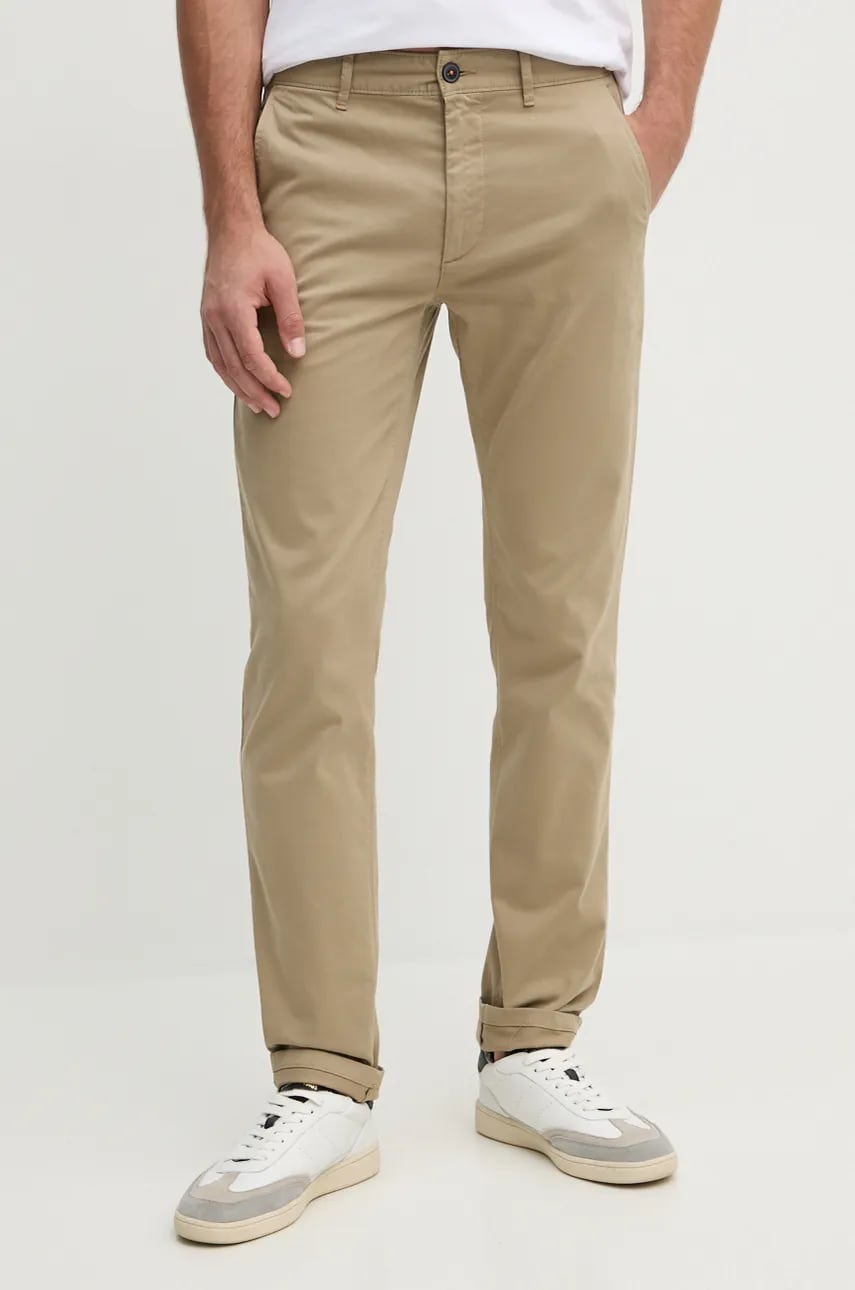 BOSS Orange pantaloni barbati, culoarea bej, drept, 50510933 BOSS Orange pantaloni barbati, culoarea bej, drept, 50510933