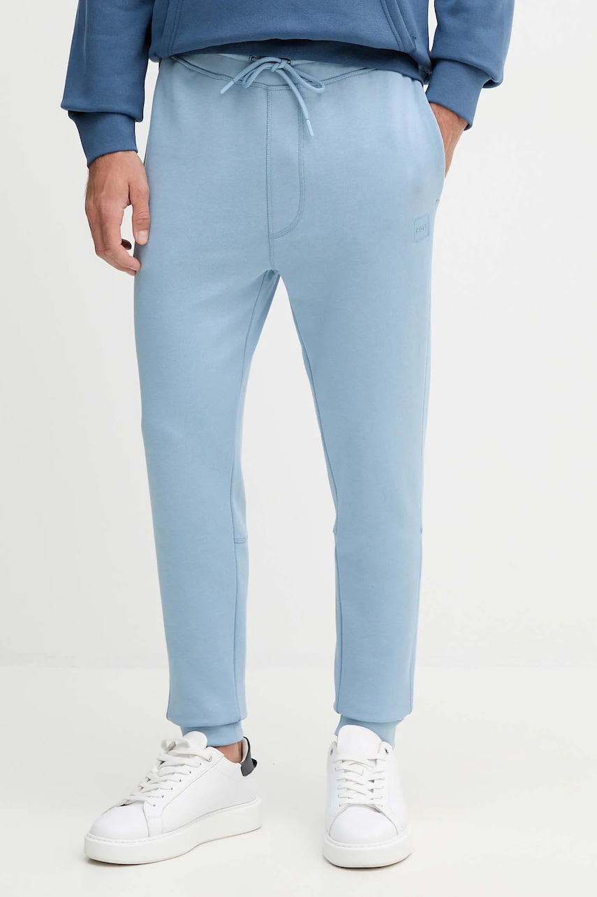 BOSS Orange pantaloni de trening din bumbac melanj