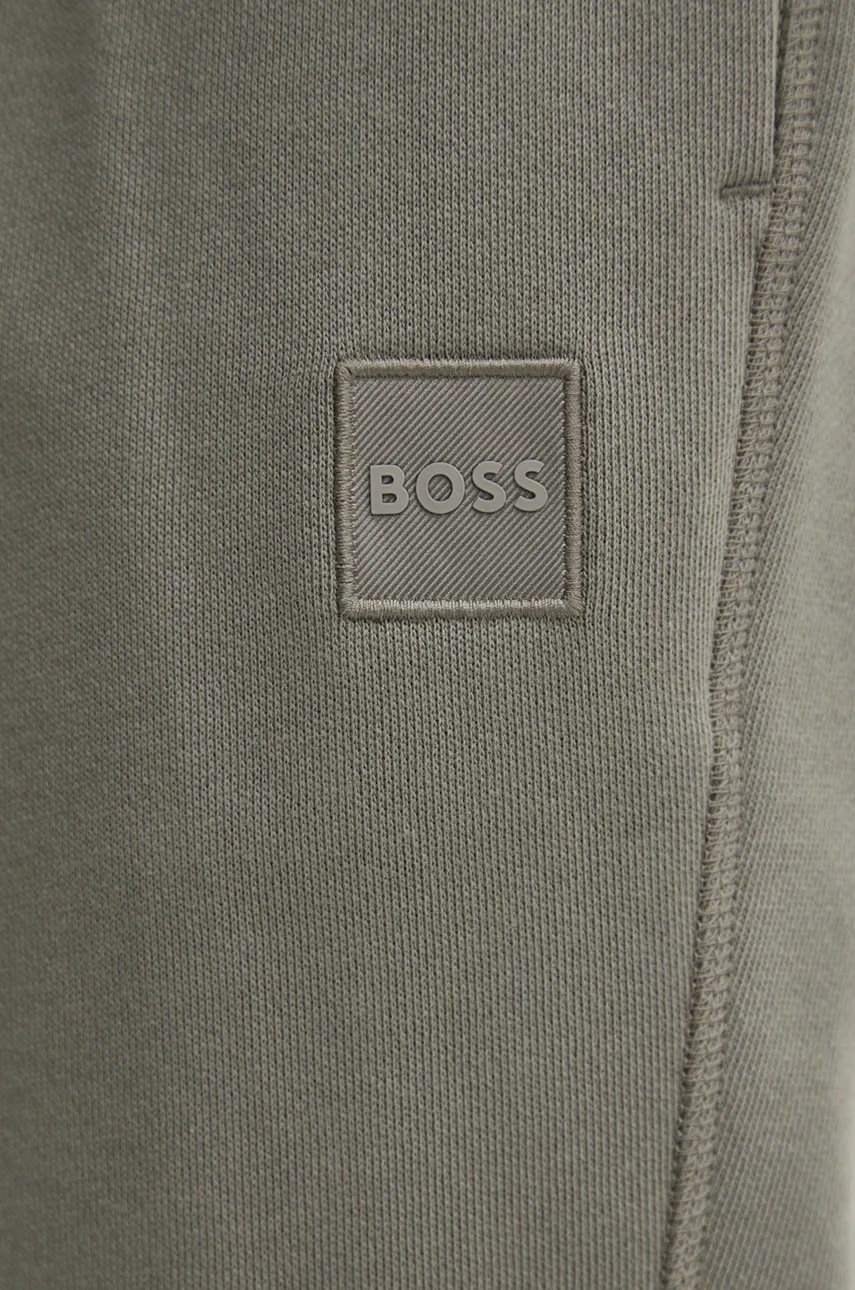 Βαμβακερό παντελόνι Boss Orange χρώμα: πράσινο φωτογραφία