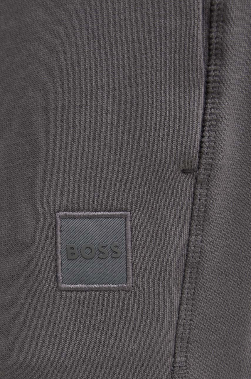 Бавовняні спортивні штани Boss Orange колір сірий меланж 