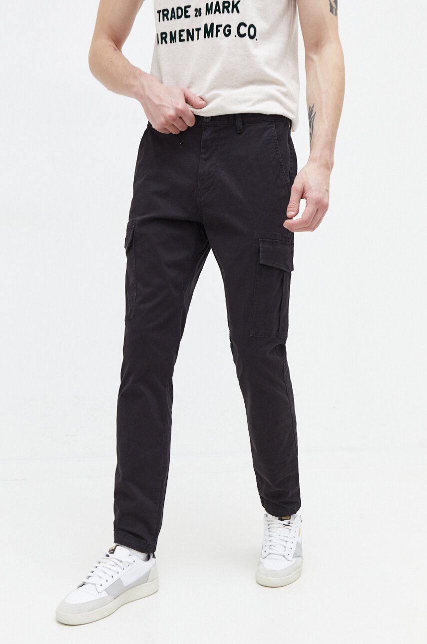 Levně Kalhoty Tommy Jeans pánské, černá barva, ve střihu cargo, DM0DM18341