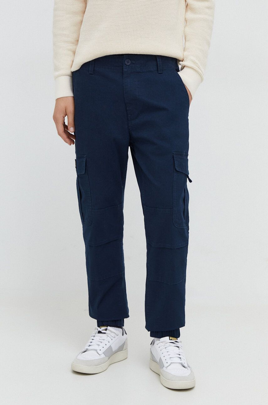 Levně Kalhoty Tommy Jeans pánské, tmavomodrá barva, DM0DM18342