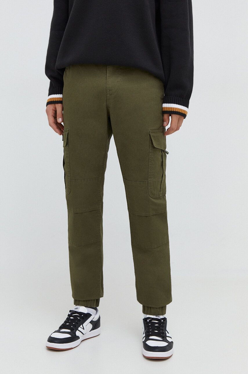 Kalhoty Tommy Jeans pánské, zelená barva, DM0DM18342