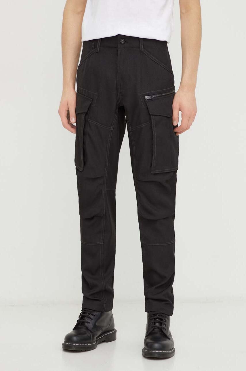 G-Star Raw pantaloni barbati, culoarea negru, drept