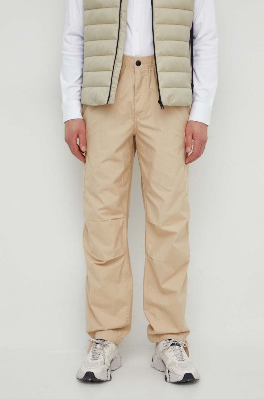 E-shop Bavlněné kalhoty Calvin Klein Jeans béžová barva, ve střihu cargo