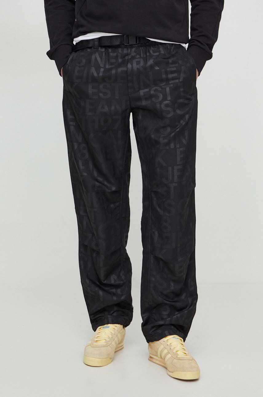 Levně Kalhoty Calvin Klein Jeans pánské, černá barva, jednoduché, J30J324694