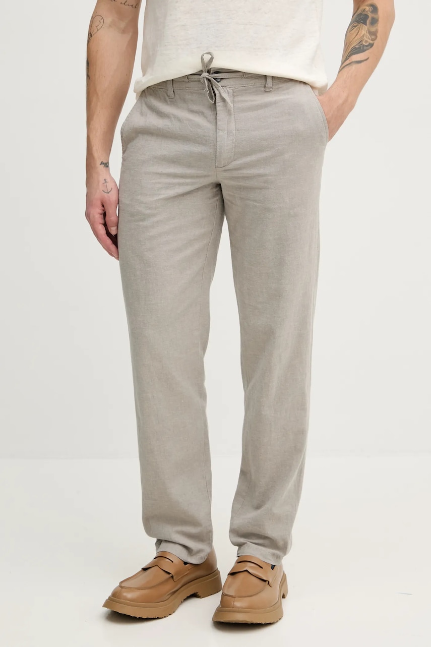 Lindbergh pantaloni din in culoarea gri, drept