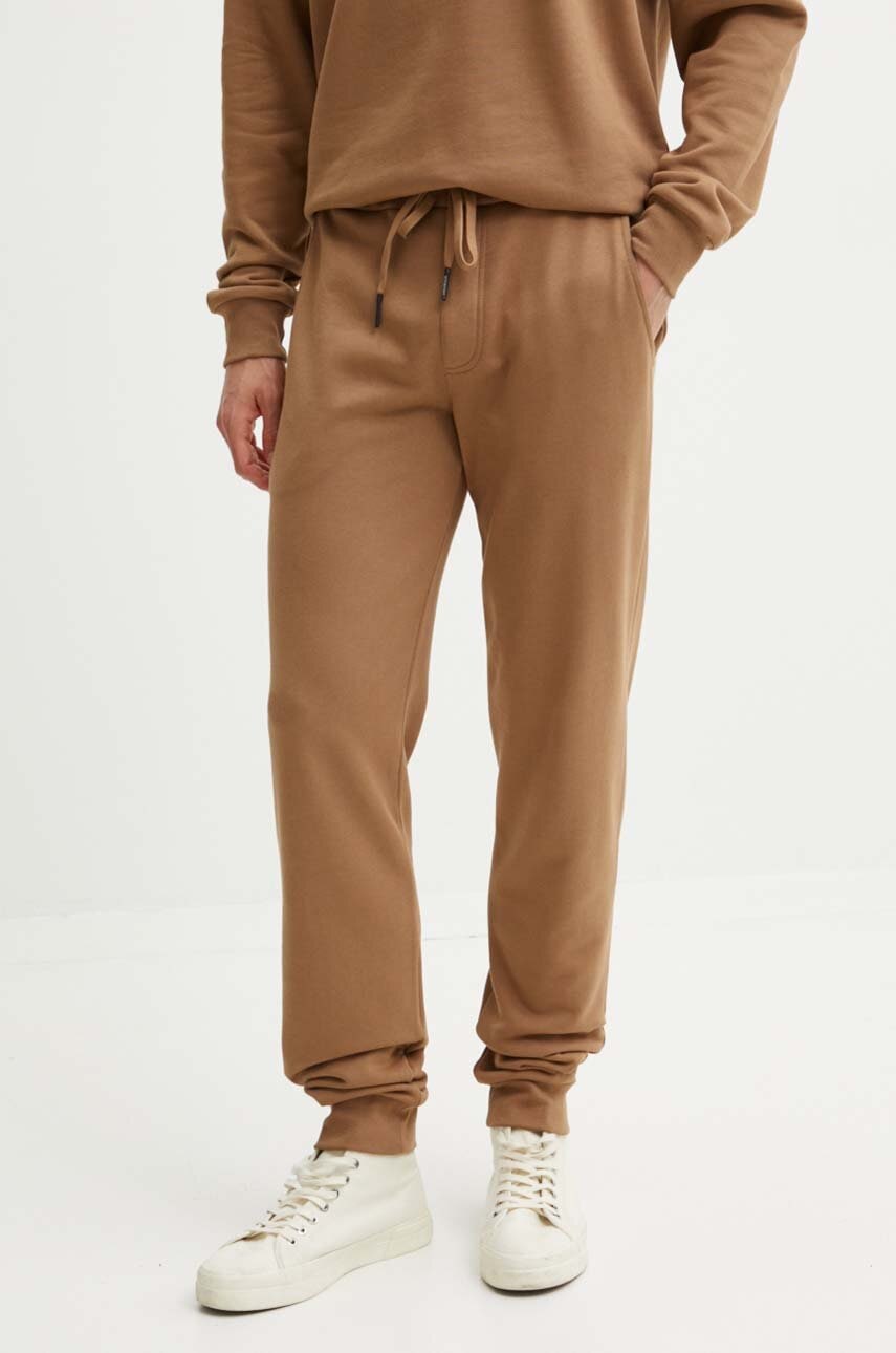 Iceberg pantaloni de trening din bumbac culoarea bej, cu imprimeu