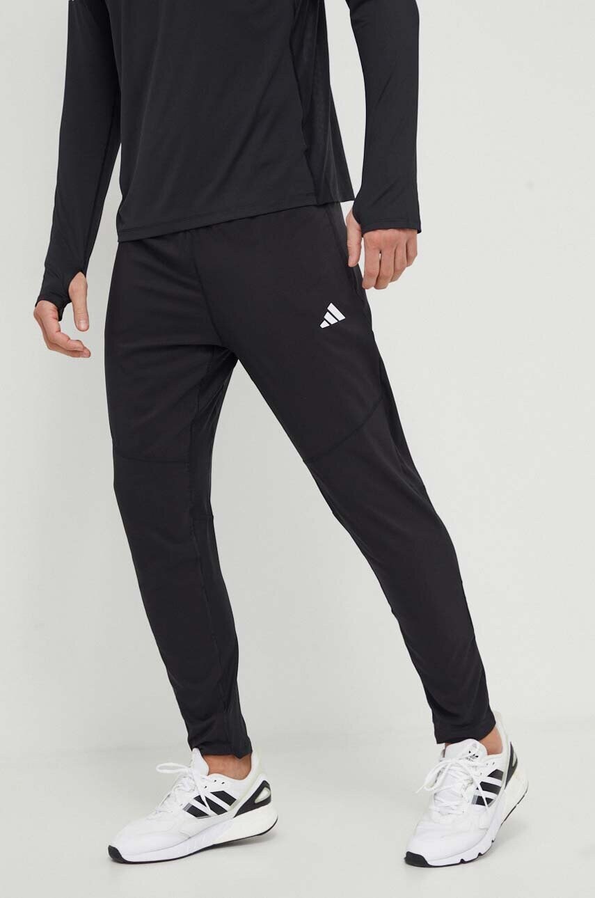 adidas Performance pantaloni de alergare Own the Run culoarea negru, cu imprimeu IK5024