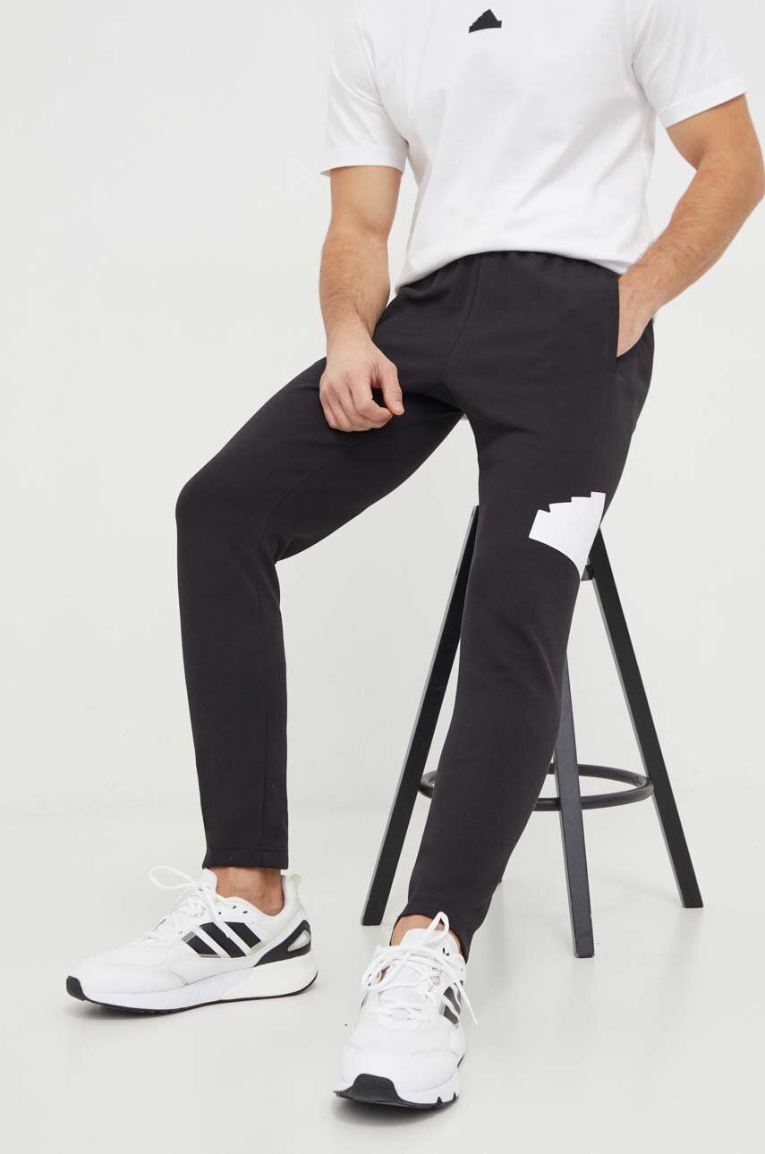 adidas pantaloni de trening culoarea negru, cu imprimeu IN3322