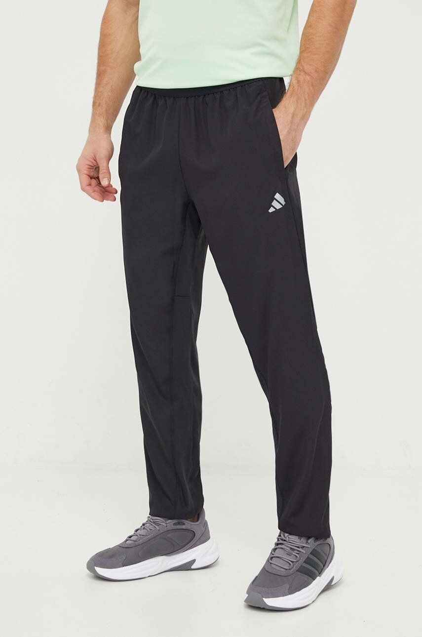 adidas Performance pantaloni de antrenament Gym+ culoarea negru, neted