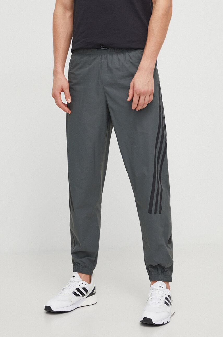 adidas pantaloni de trening culoarea verde, cu imprimeu IR9238