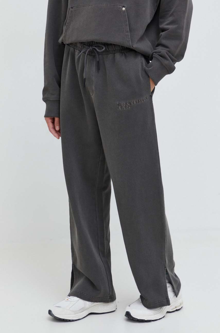 E-shop Bavlněné tepláky Karl Lagerfeld Jeans šedá barva