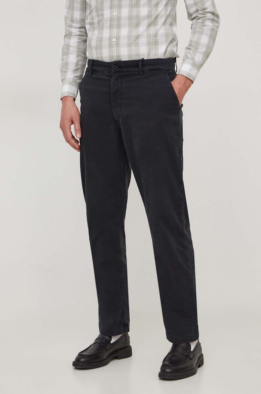 Kalhoty Pepe Jeans pánské, černá barva, jednoduché - černá - Hlavní materiál: 98 % Bavlna