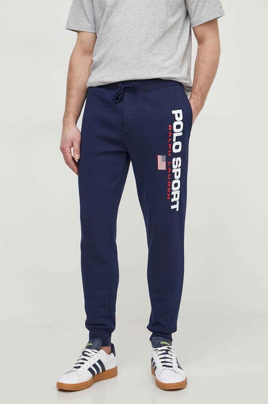 Levně Tepláky Polo Ralph Lauren tmavomodrá barva, s potiskem, 710835768
