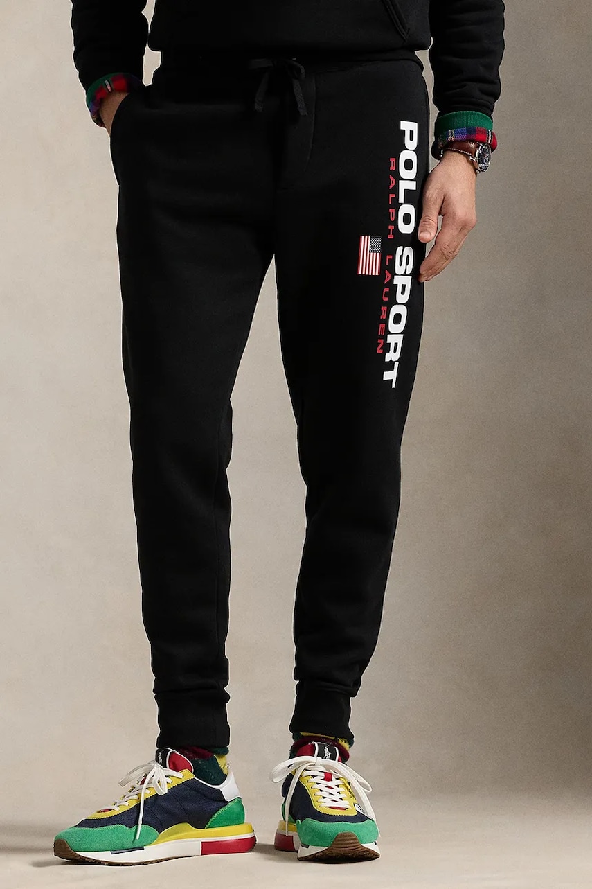 Levně Tepláky Polo Ralph Lauren šedá barva, s potiskem, 710835768