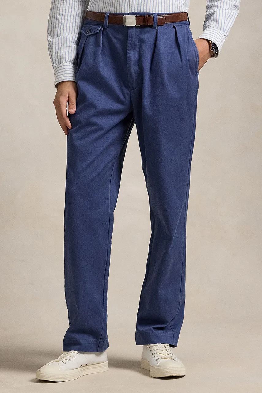 Хлопковые брюки Polo Ralph Lauren цвет бежевый фасон chinos 710850209