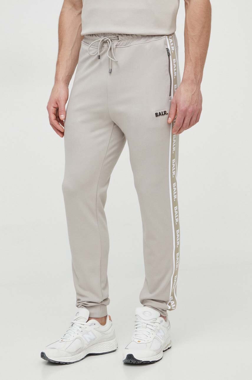 BALR. pantaloni de trening culoarea bej, cu imprimeu