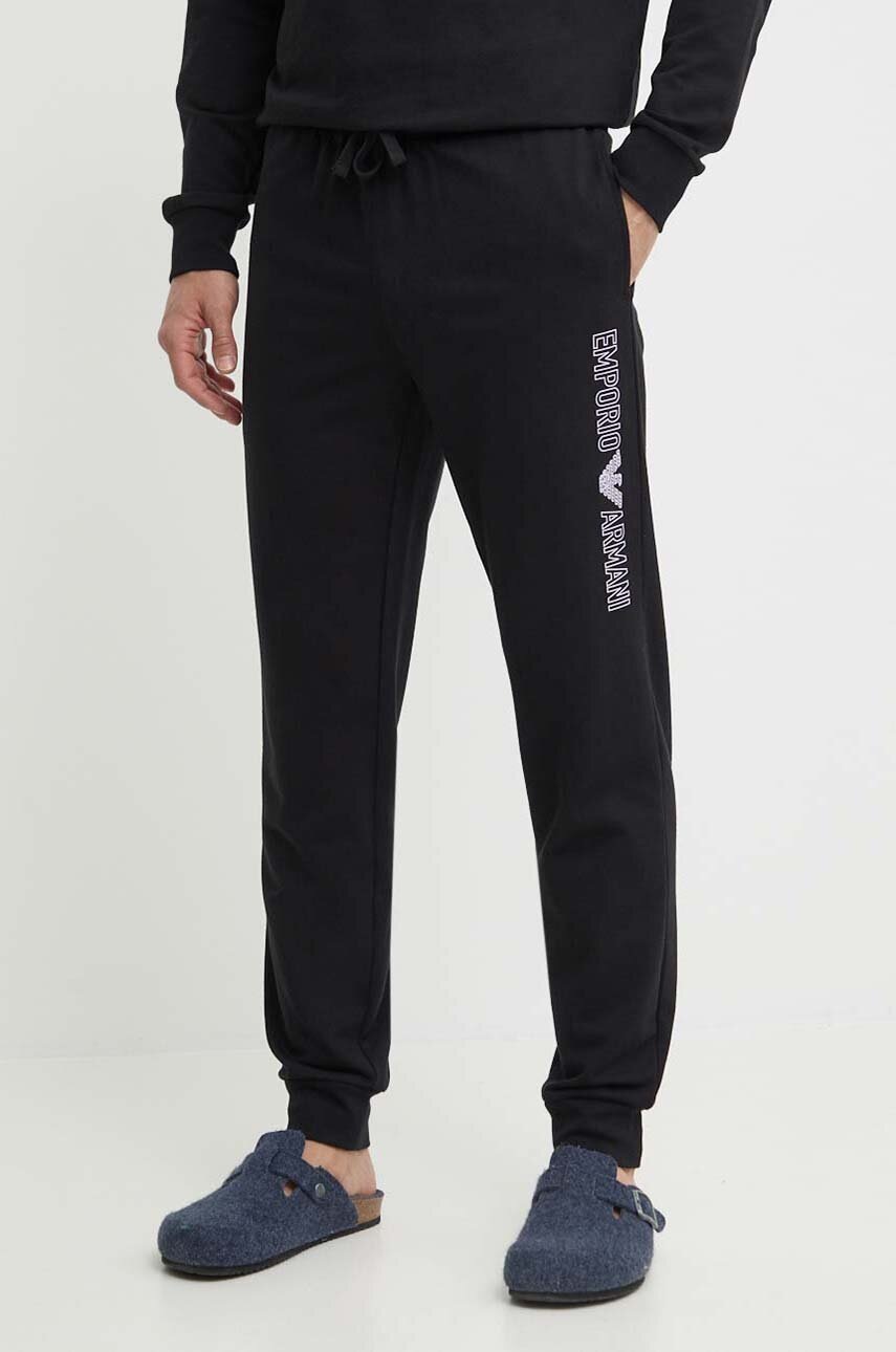 

Домашен панталон Emporio Armani Underwear в черно с принт 111690 4R566, Черен
