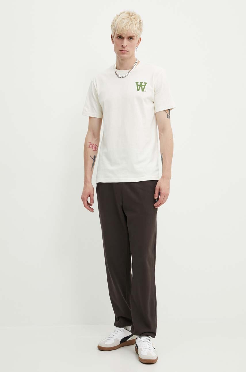 Βαμβακερό παντελόνι Wood Wood Cal Joggers χρώμα: καφέ, 10275000.2424 φωτογραφία