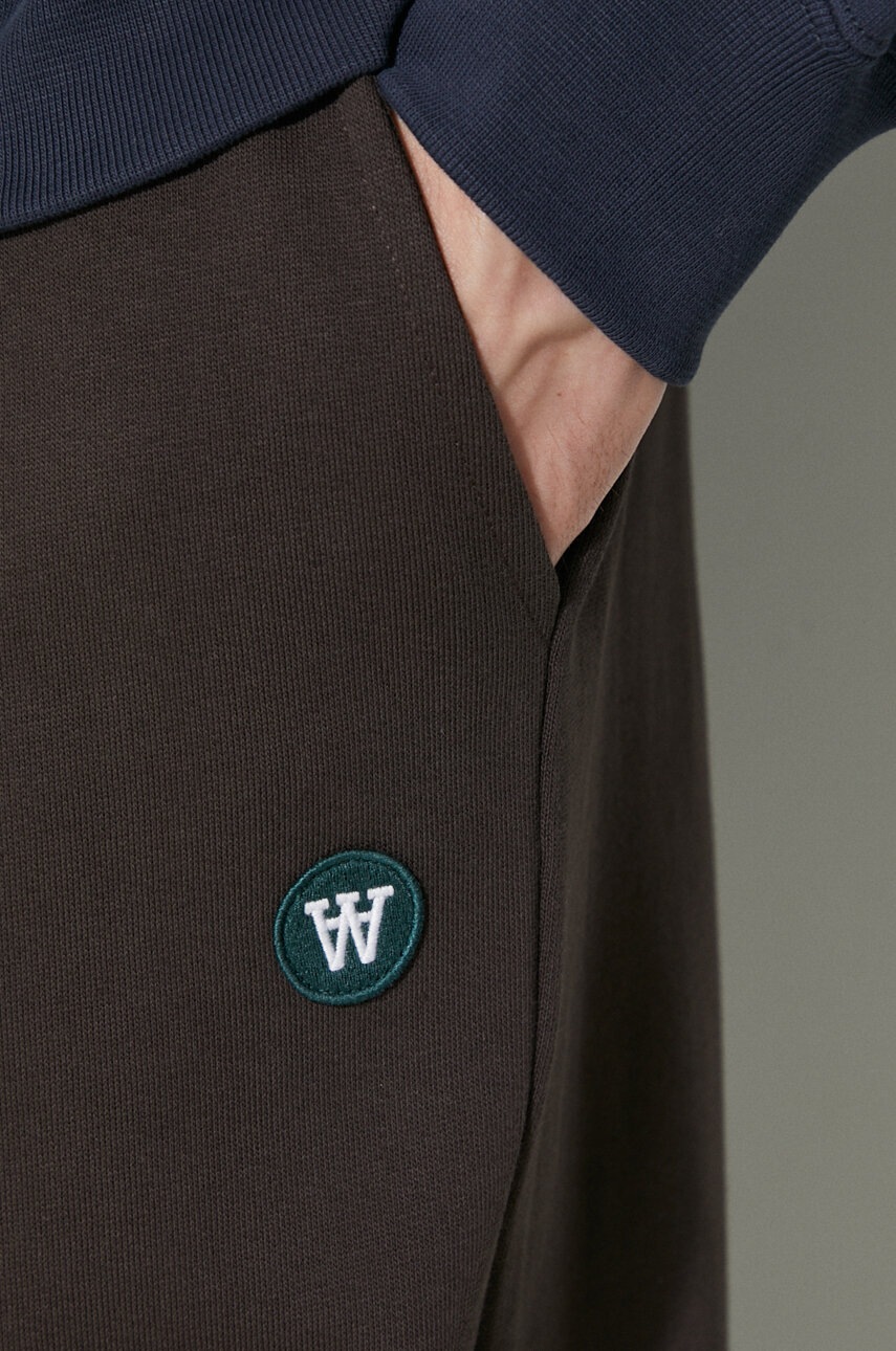 Βαμβακερό παντελόνι Wood Wood Cal Joggers χρώμα: καφέ, 10275000.2424 φωτογραφία