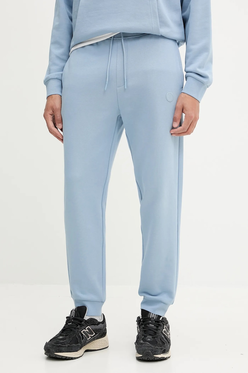 Hugo Blue pantaloni de trening din bumbac culoarea negru, uni, 50522360