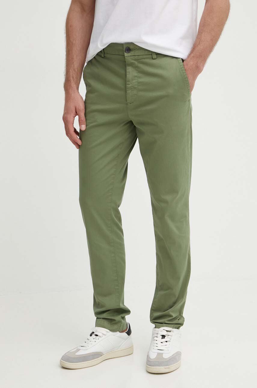 BOSS pantaloni barbati, culoarea verde, mulata, 50505392