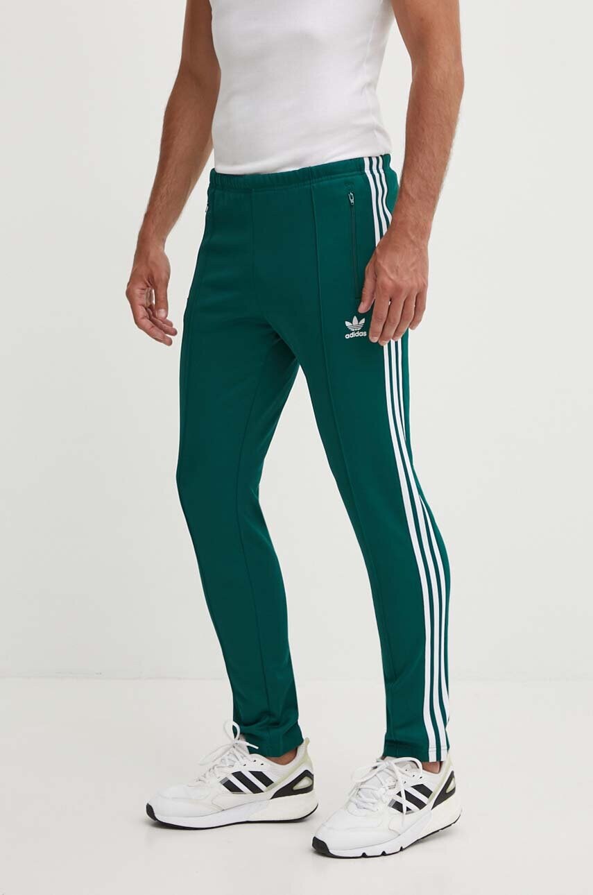 adidas Originals pantaloni de trening culoarea verde, cu imprimeu IP0419