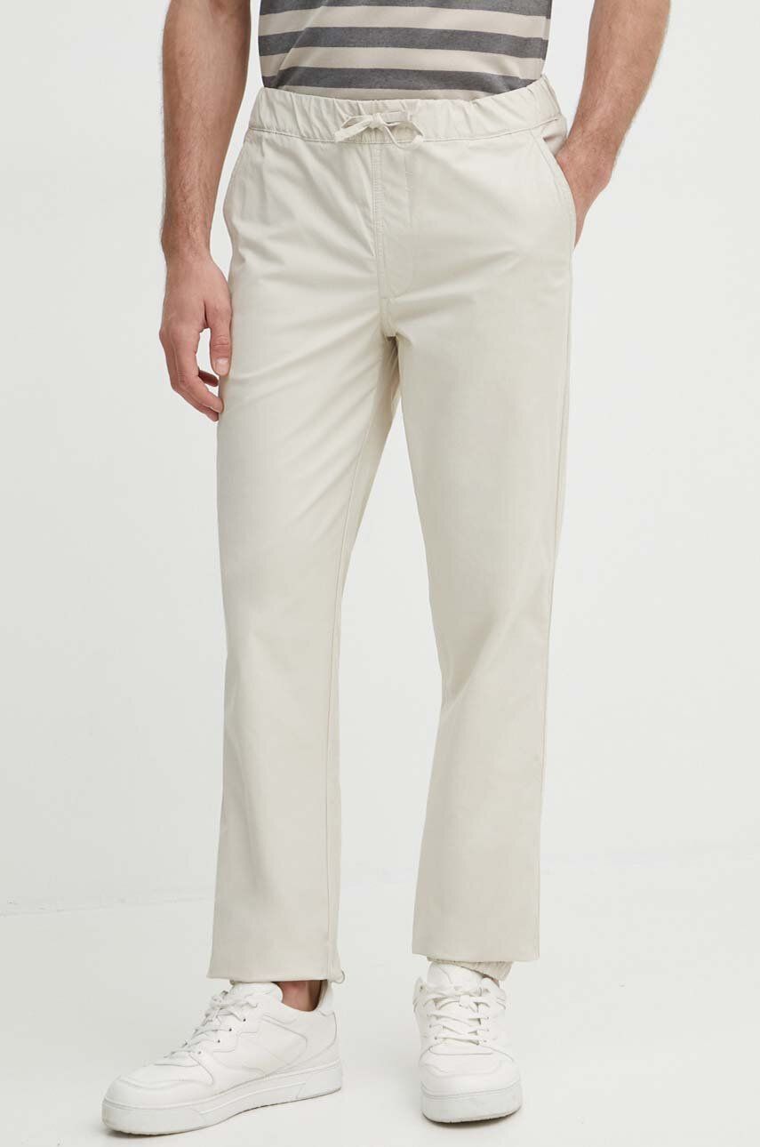 Pepe Jeans pantaloni PULL ON CUFFED SMART PANTS barbati, culoarea bej, mulata, PM211687