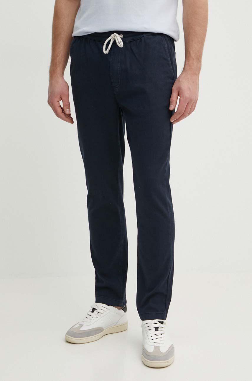 Pepe Jeans pantaloni barbati, culoarea albastru marin, cu fason chinos