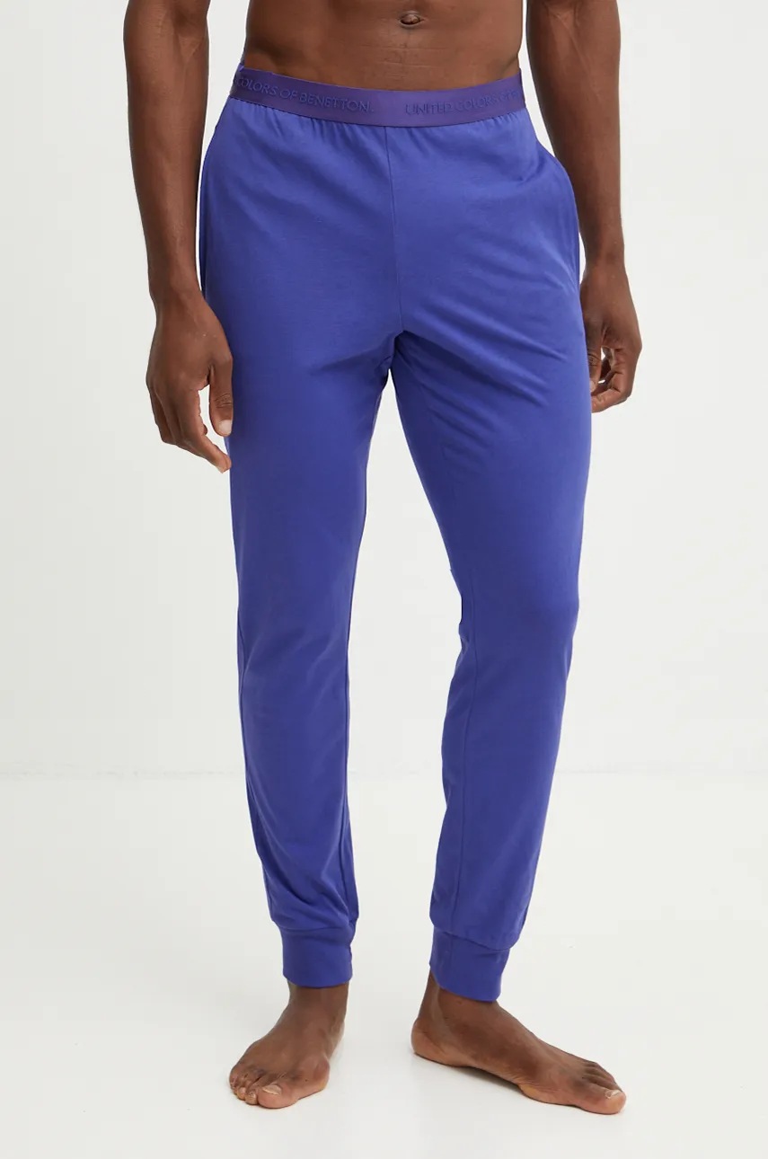 

Домашен спортен панталон от памук United Colors of Benetton в тъмносиньо, Виолетов