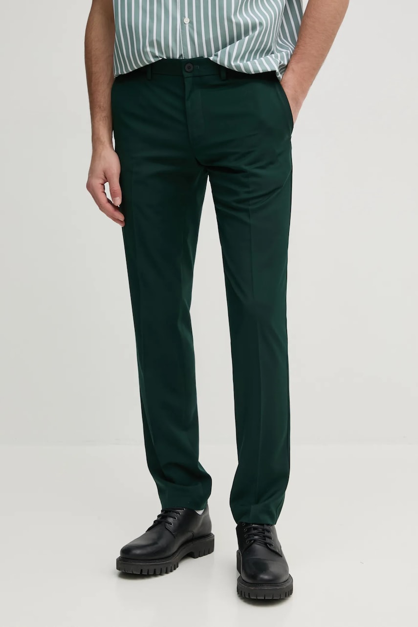 Sisley pantaloni barbati, culoarea verde, mulata Sisley pantaloni barbati, culoarea verde, mulata