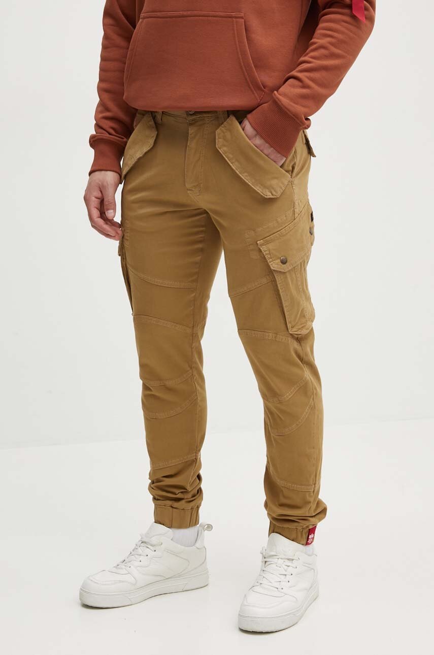 Alpha Industries pantaloni Combat Pant LW bărbați, culoarea bej, cu fit cargo, 126215