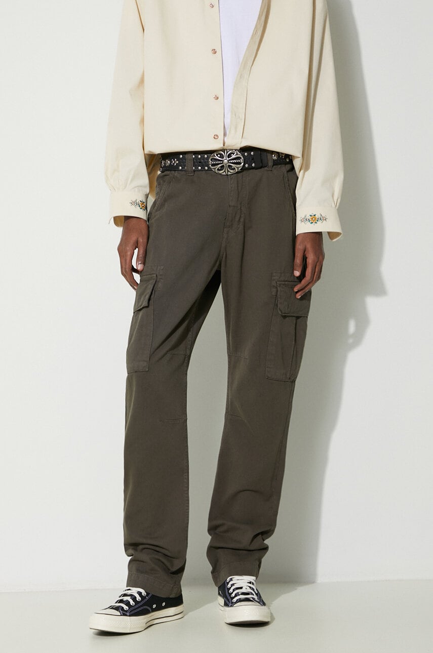 Alpha Industries pantaloni de bumbac Agent Pant culoarea verde, cu fit cargo, 158205 Alpha Industries pantaloni de bumbac Agent Pant culoarea verde, cu fit cargo, 158205