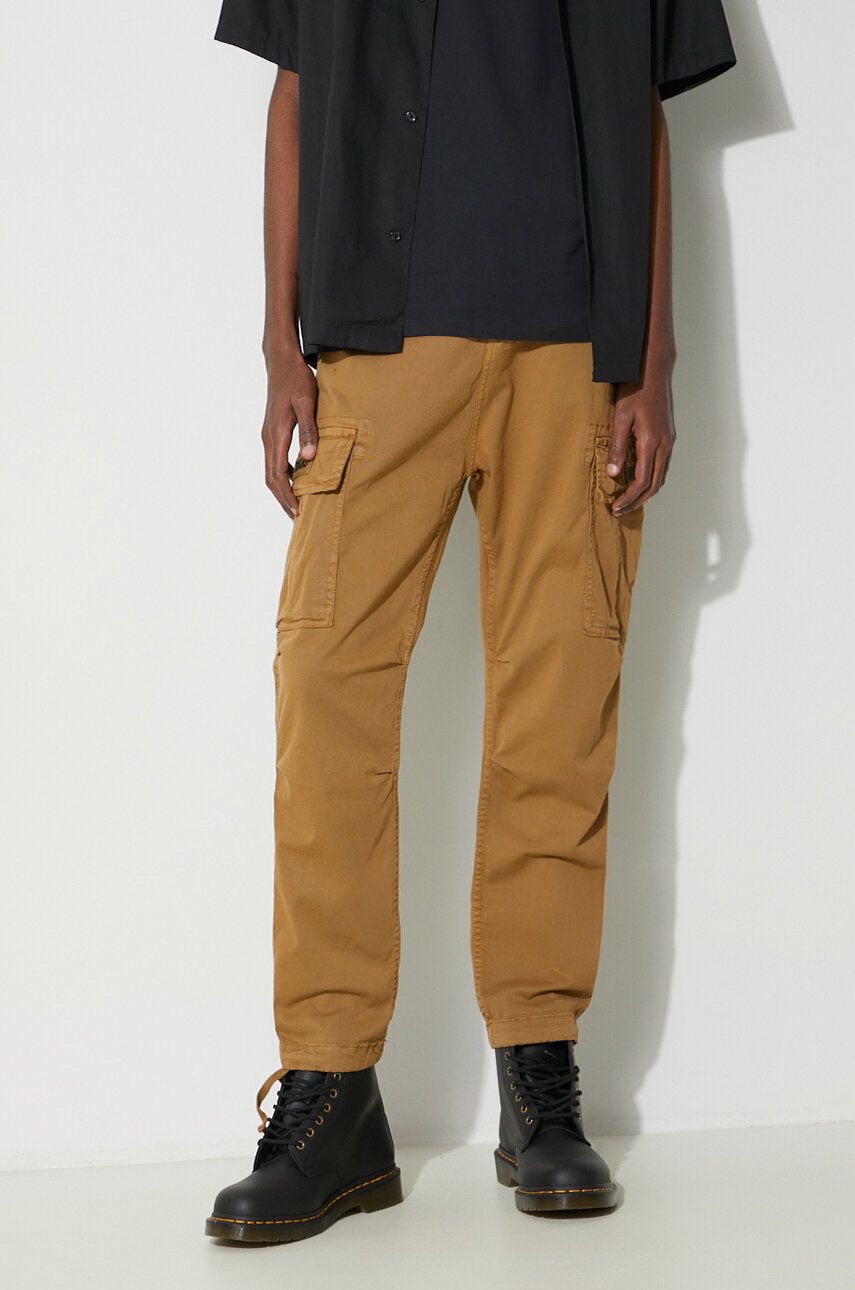 Kalhoty Alpha Industries Squad Pant pánské, béžová barva, jednoduché, 188202