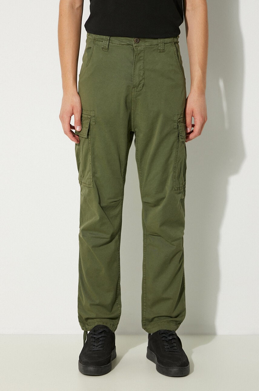 Kalhoty Alpha Industries Squad Pant pánské, zelená barva, jednoduché, 188202