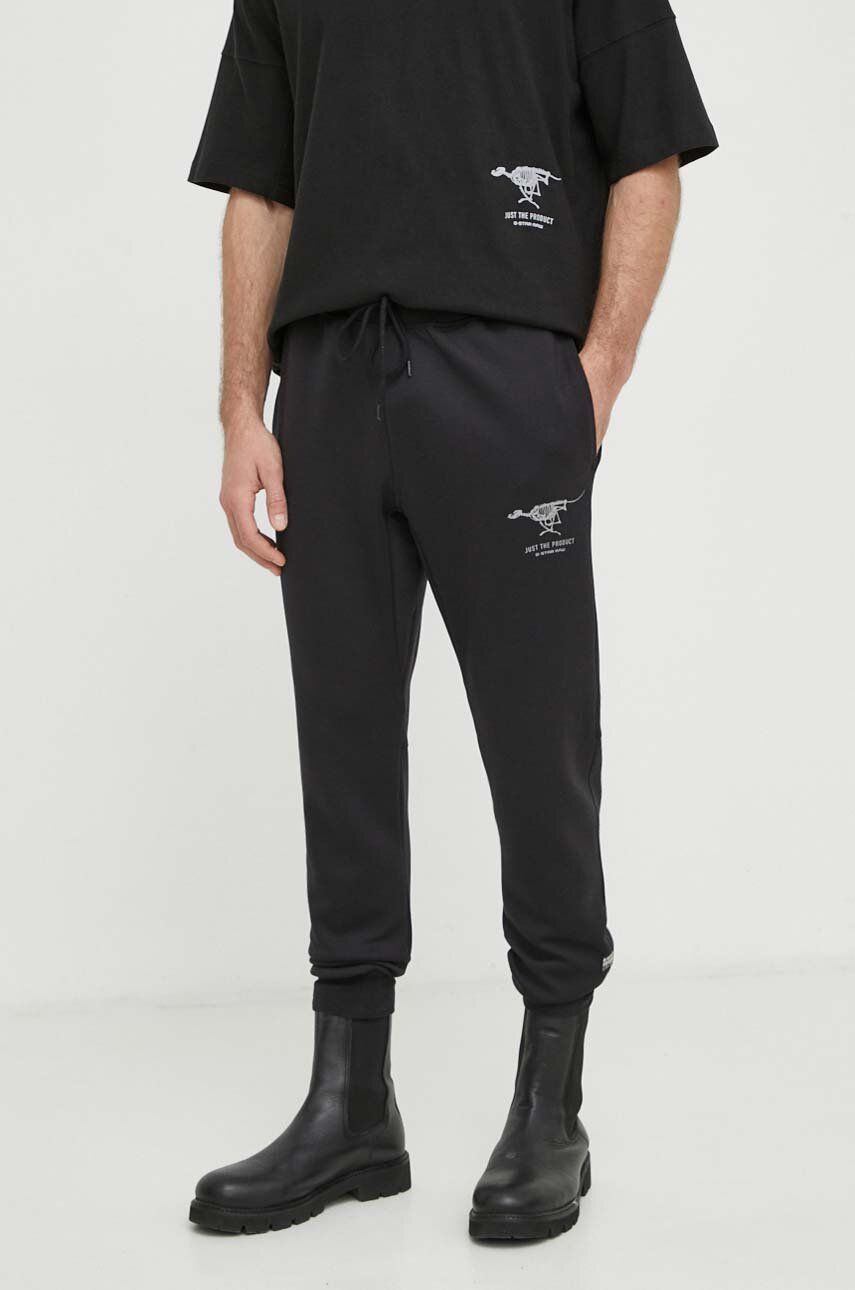 G-Star Raw pantaloni de trening culoarea negru, cu imprimeu