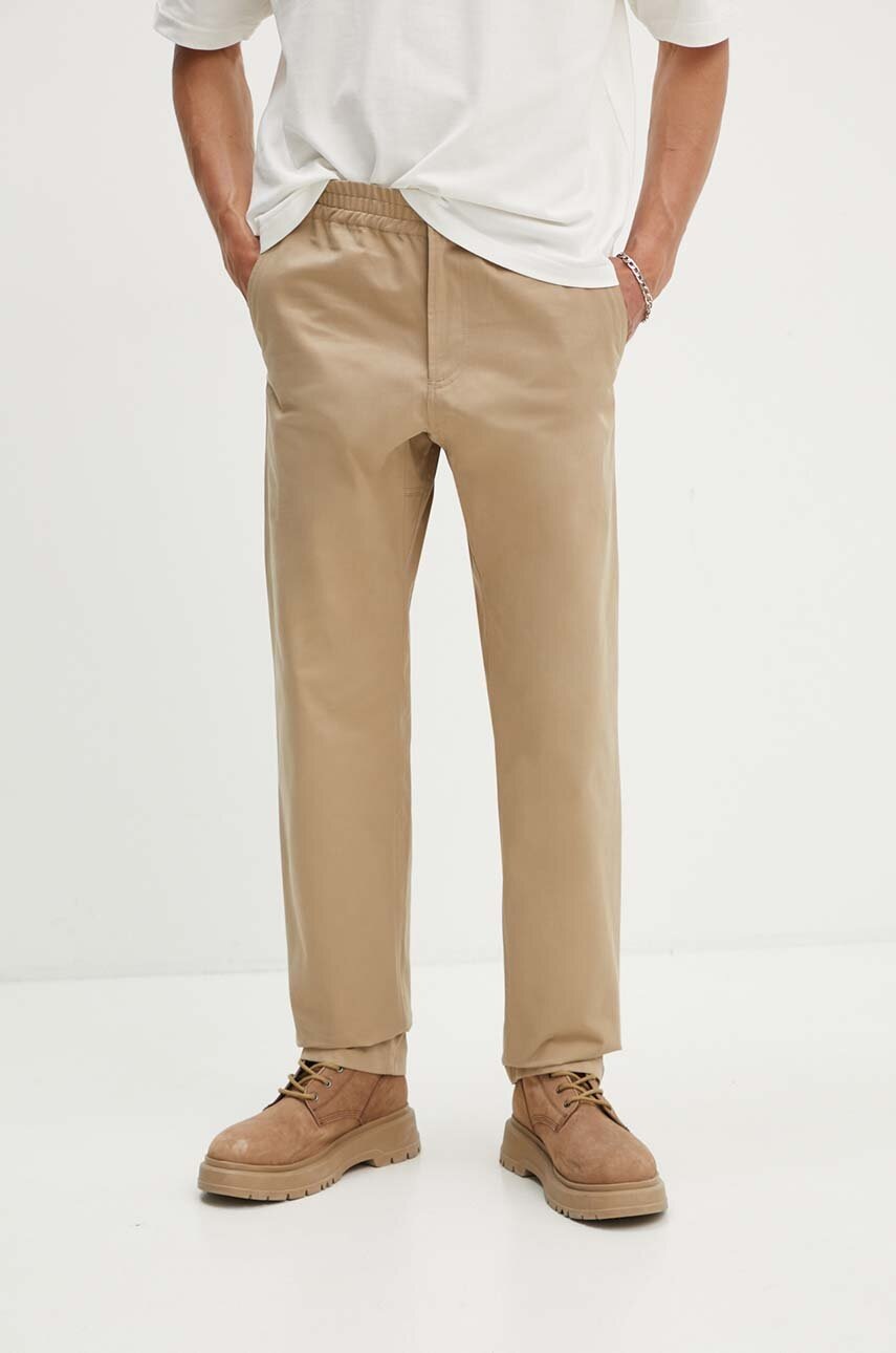 A.P.C. pantaloni de bumbac Pantalon Chuck culoarea bej, drept, COGEW.H08408.BAA